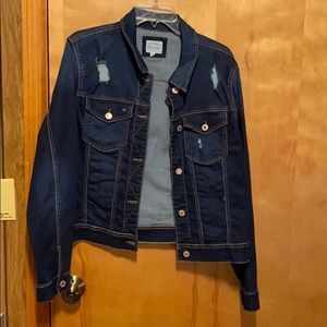 Dark Distressed Blue Jean Jacket